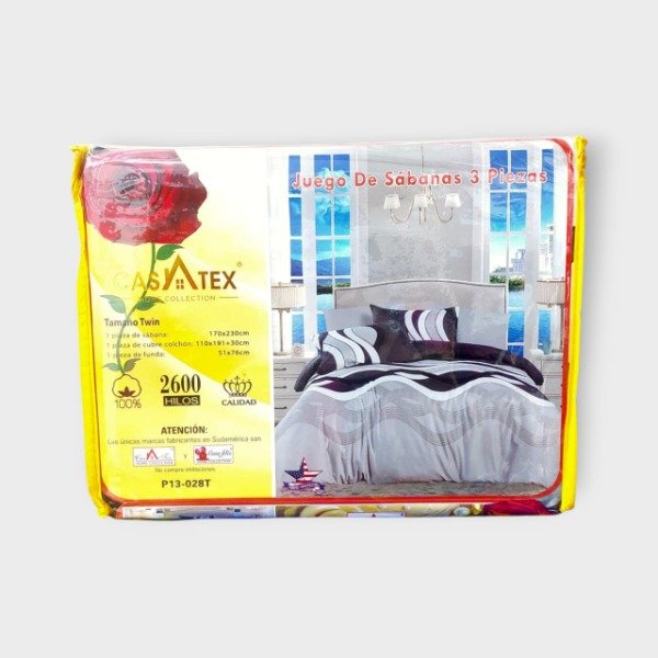 Producto - Juego de Sabanas Twin 1 plaza Casatex 2600 hilos Modelo 05