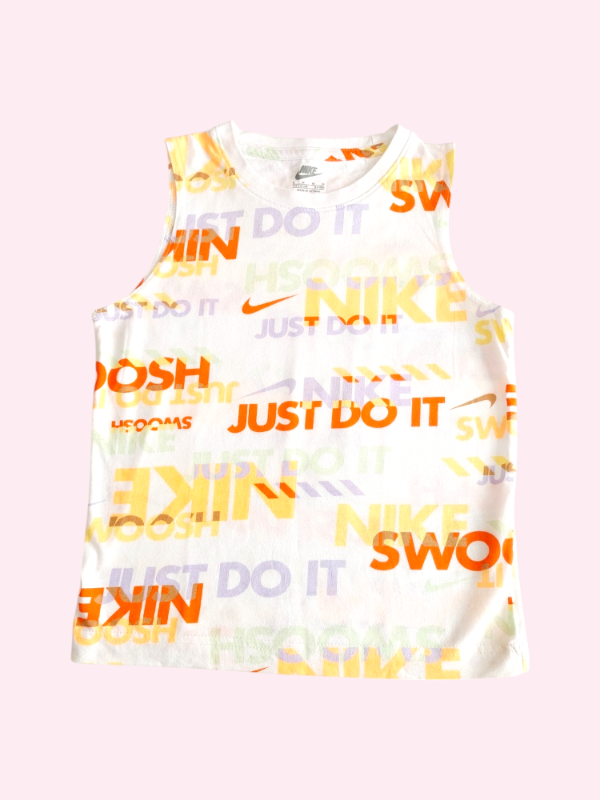 Producto - Musculosa blanca con letras neon Nike 5/6 años