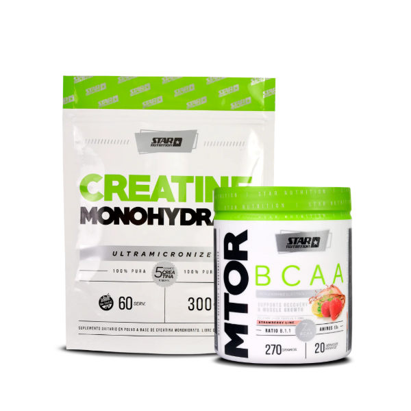 Producto - COMBO STAR NUTRITION -  CREATINA 300 GRS.  + MTOR BCAA 270 GRS.