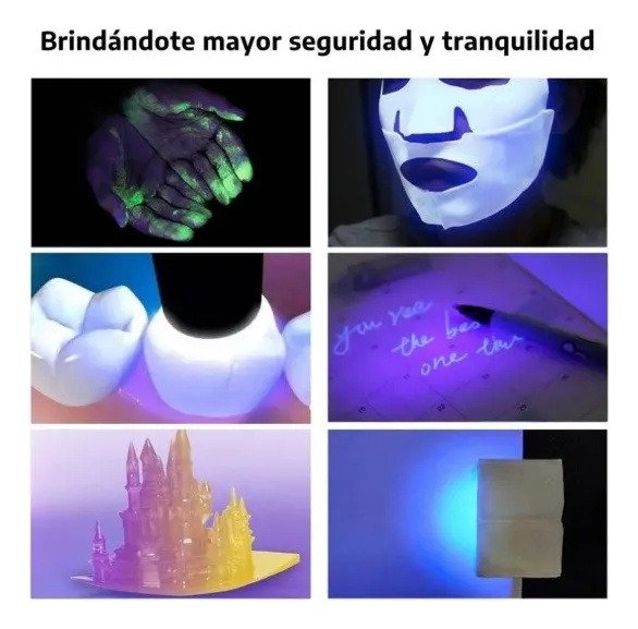 Producto - Linterna de Mano Led Ultra Violeta Recargable Super Compacta Cable USB Tipo C - 9