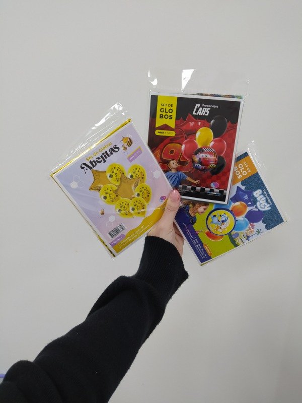 Producto - Globos personajes 7 piezas varios diseños deslizar - 2