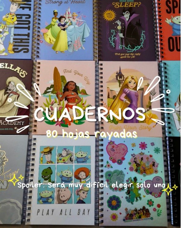Producto - Cuaderno Disney A5 16x21 tapa dura x 80 hojas - 0