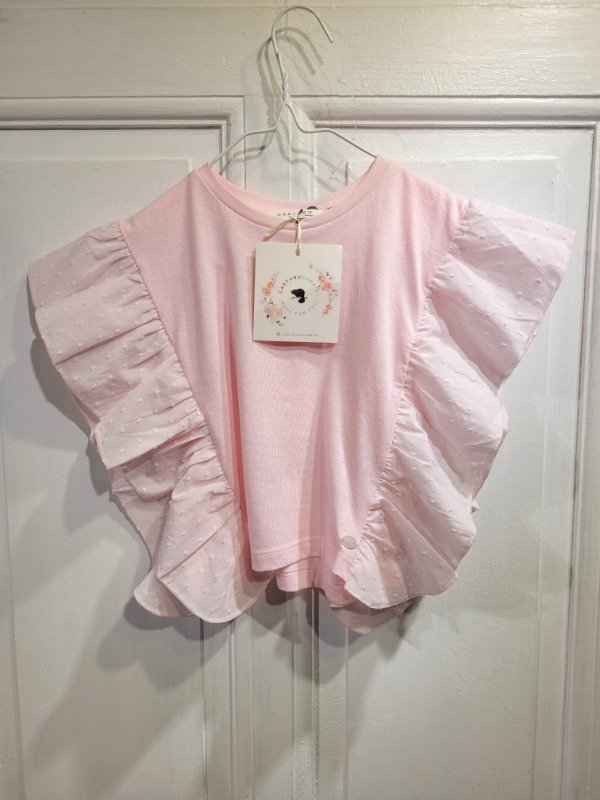 Producto - Remera CASTORO rosa maxi volado Nueva Con etiqueta Talle 6 años - PRECIO: 24X