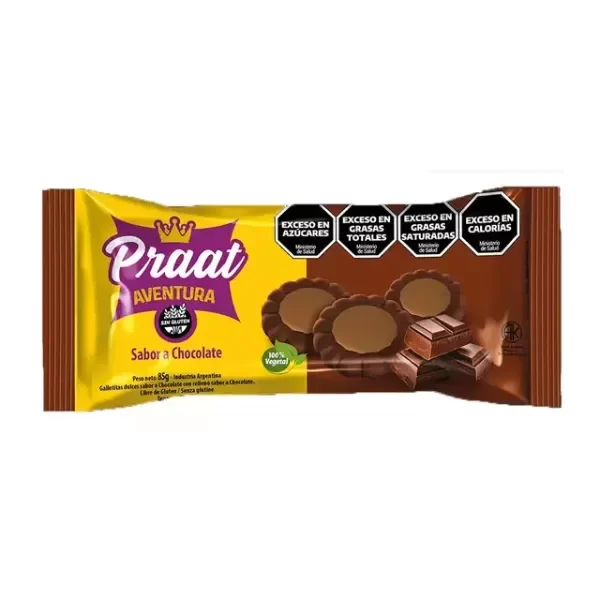 Producto - Galletitas Aventura de chocolate con chocolate Negro Praat