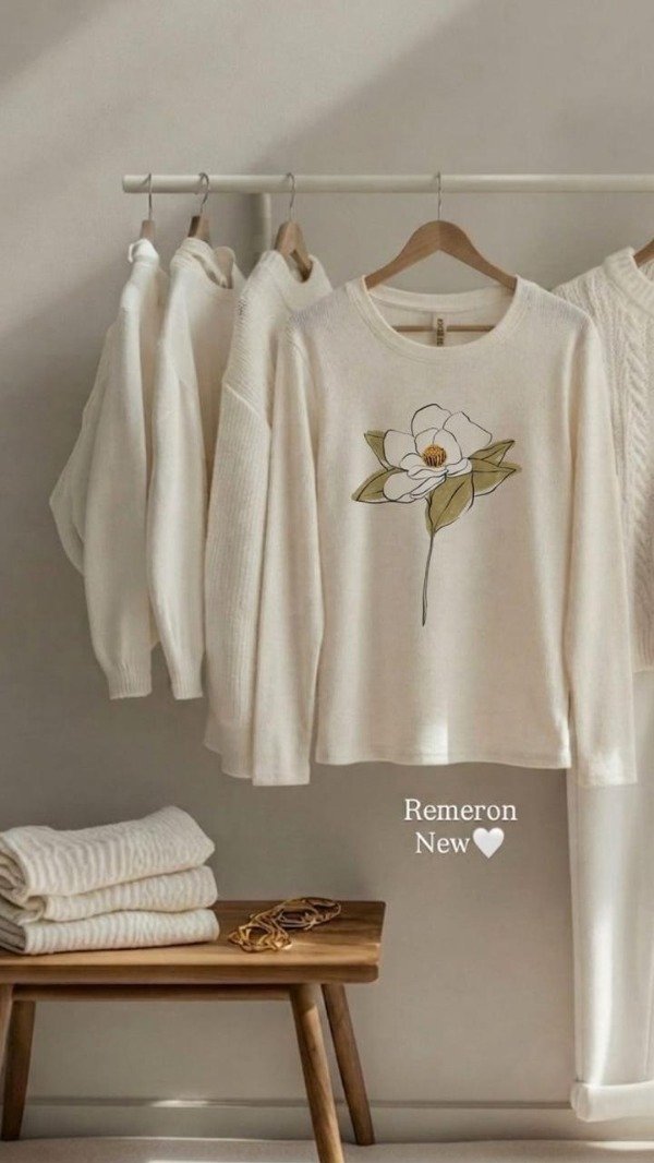 Producto - REMERON MANGA LARGA NATURAL JAZMIN