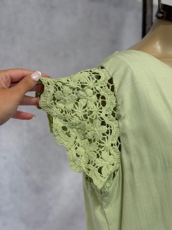 Producto - BLUSA TRIAL VERDE LINO IMPORTADA - 1