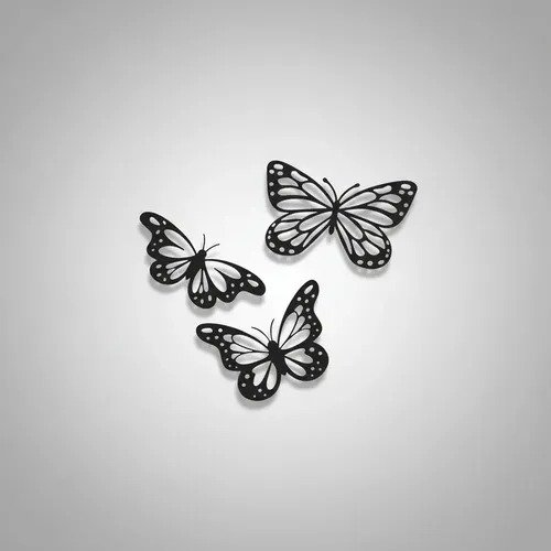 Producto - Aplique De 3 Mariposas Decorativas MdF - 0