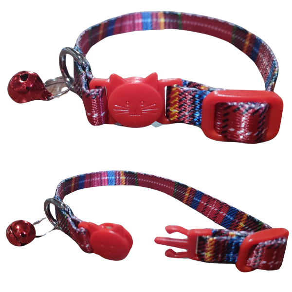 Producto - Collar Para Gatos Con Cascabel Sonoro Broche Click Ajustable escoces - 2