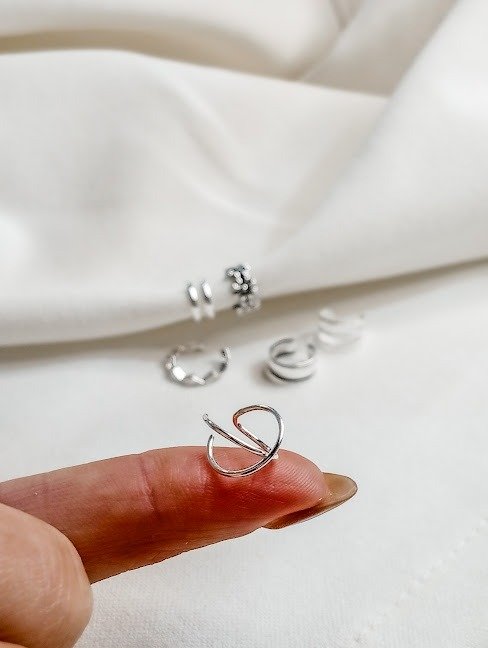 Producto - Aro cuff CRUZADO - Plata 925
