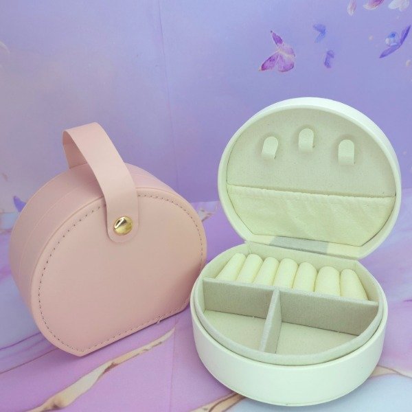 Producto - Alhajero cartera blanco/ rosa pequeño