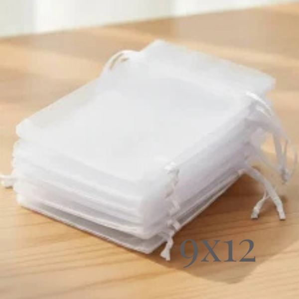 Producto - Bolsa de organza 9x12 blanca 10u - 0