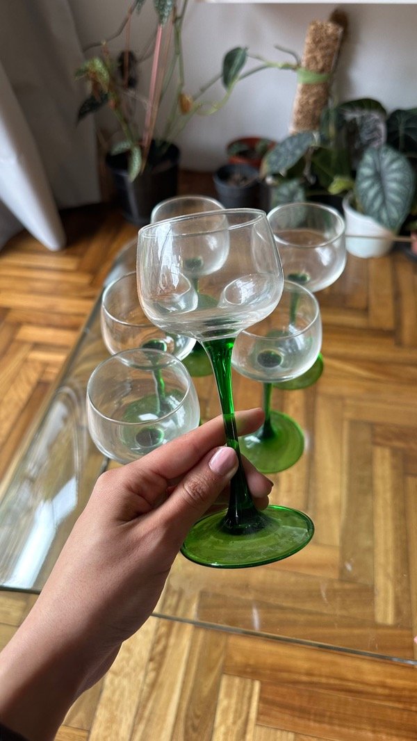 Producto - Copas luminarc con base verde