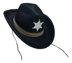 Producto - SOMBRERO COWBOY SHERIFF PLASTICO FELPA NEGRO