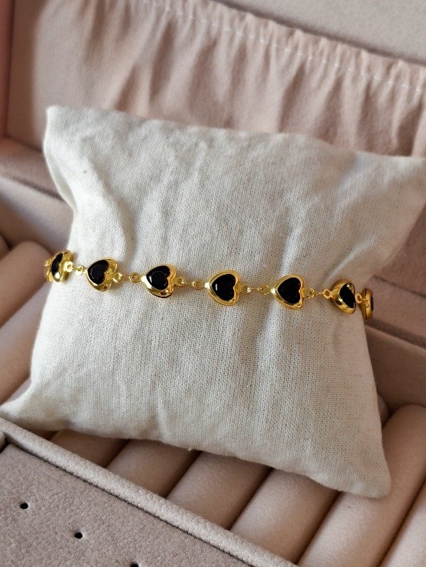 Producto - Pulsera Corazones Cubics Negros