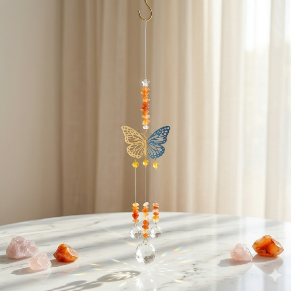 Producto - Atrapasol Mariposa con Piedras Energéticas -