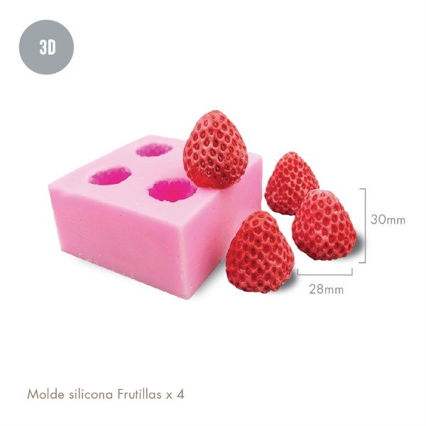 Producto - Molde silicona Frutillas x 4 (BM2369)