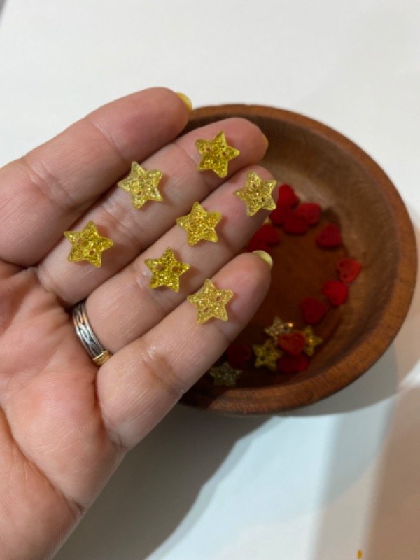 Producto - Dijes de 1cm. SOLO CORTE. Acrilico GLITTER