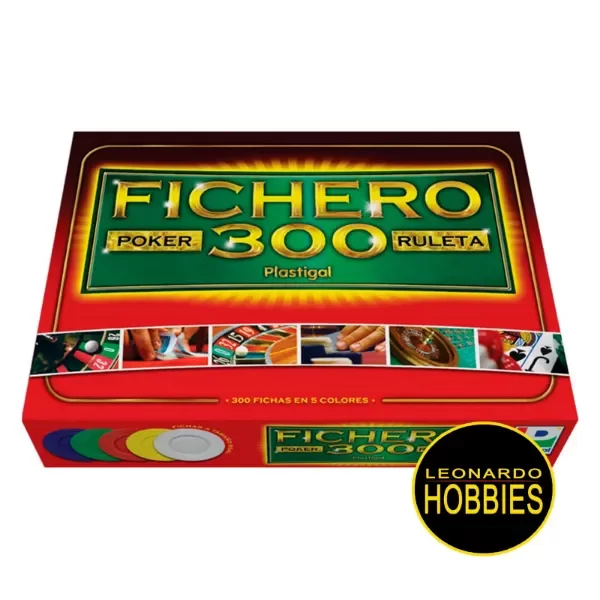 Producto - Fichero de Poker 300 Fichas Encastrables Plastigal 1106