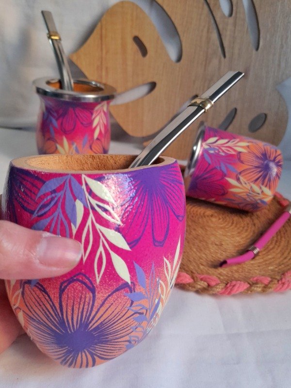 Producto - Mate marilin fucsia y salmón ranchero POR PEDIDO
