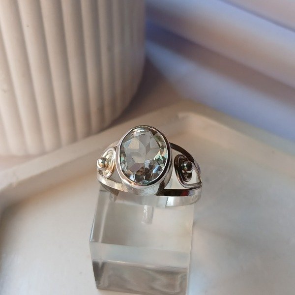 Producto - Anillo cuarzo cristal facetado