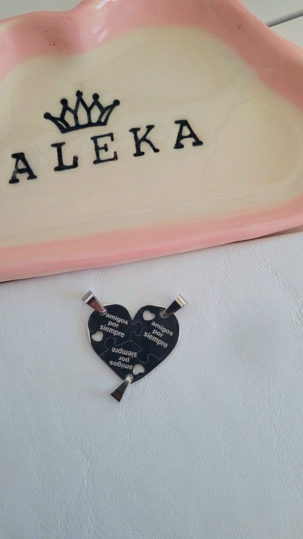 Producto - Dije corazón para compartir con frase amigos por siempre - 2