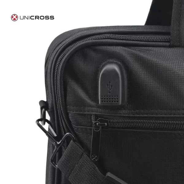 Producto - Portafolio Negro con puerto USB Unicross 62-2024 - 4