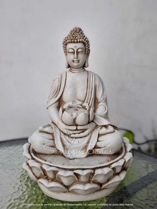 Producto - FUENTE DE AGUA BUDA CON FLOR DE LOTO 45CM