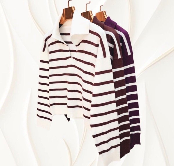 Producto - Sweaters Bremer rayas finas con cuello