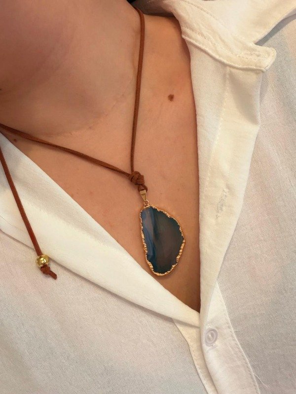 Producto - Collar Amor - Agata Azul - 0