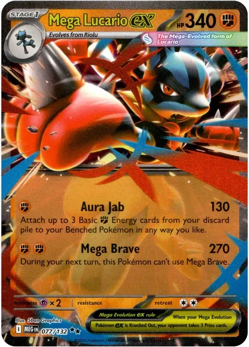 Producto - Mega Lucario ex - 077/132 - Mega Evolution - Holo