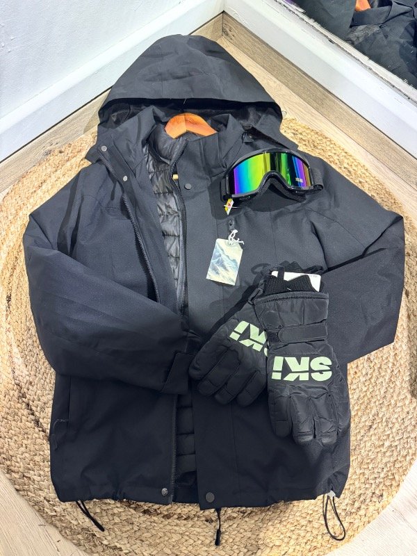 Producto - Promo campera 2 en 1 térmica impermeable + antiparras + guantes T:S