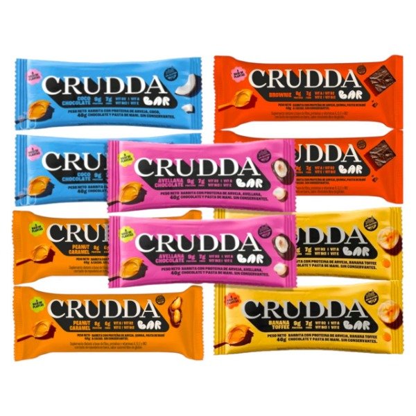 Producto - CRUDDA Barrita Proteica Sin TACC 40g    6 Sabores