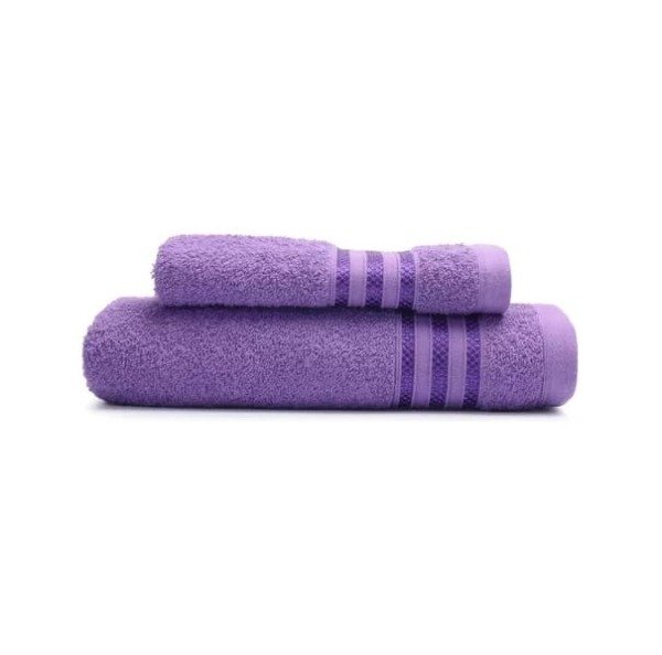 Producto - Juego De Toallón Y Toalla Fantasía 100 Algodón Patter Violeta