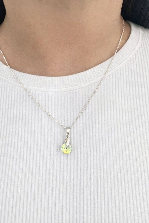 Producto - Conjunto con dije estilo swarosky tornasol plata 925