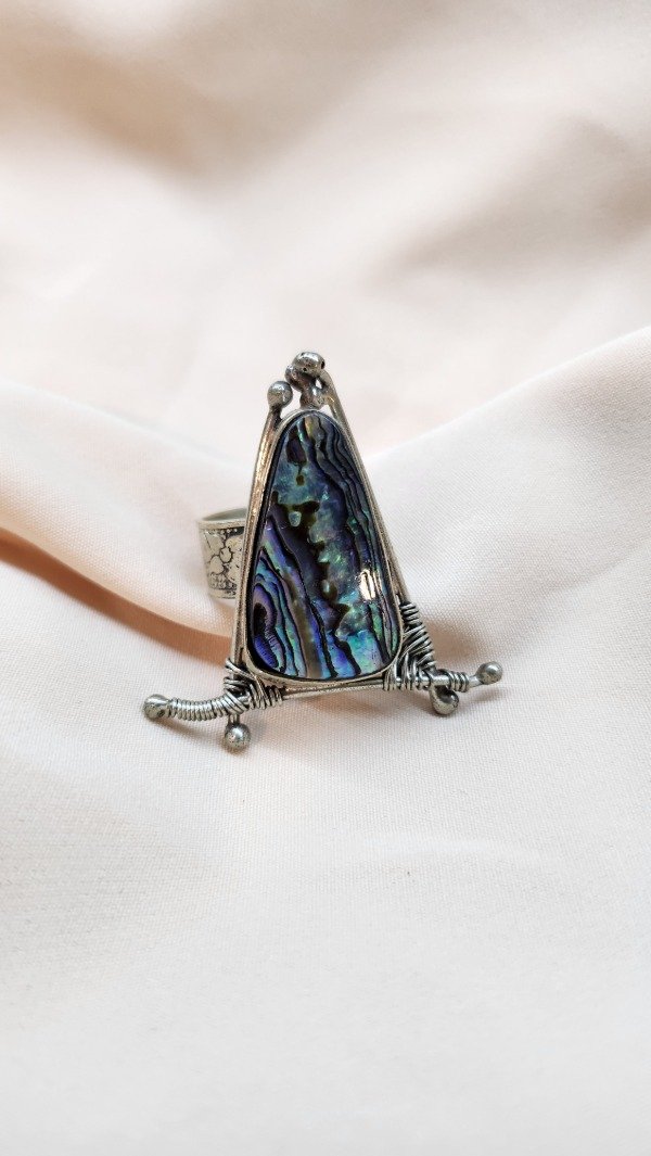 Producto - Anillo Nácar Abalone Triangular