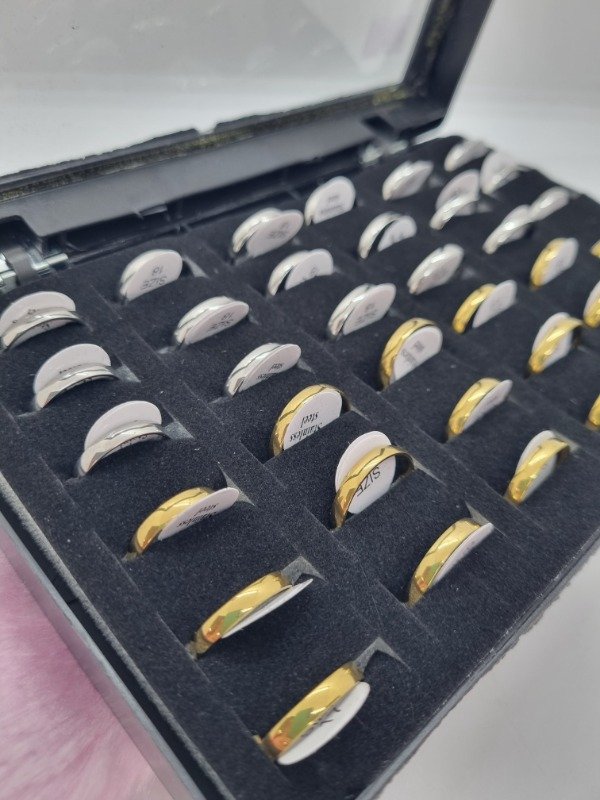 Producto - Caja anillos alianza x36 u comun y dorado