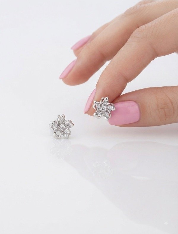 Producto - AROS FLOR PLATEADA CHICA - 1
