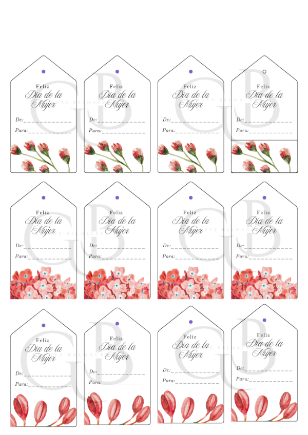 Producto - PLANTILLA TARJETITAS DIA DE LA MUJER - ROJO