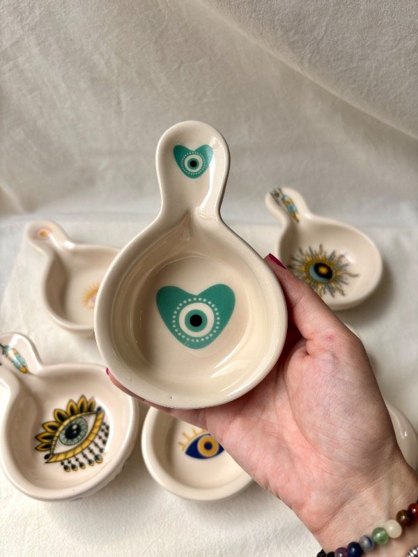 Producto - Sahumador de cerámica corazón celeste