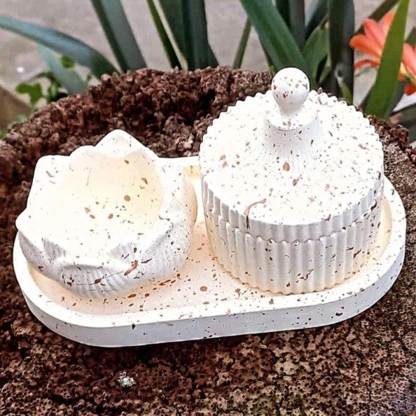 Producto - Set x 3 porta vela + caramelera + bandeja