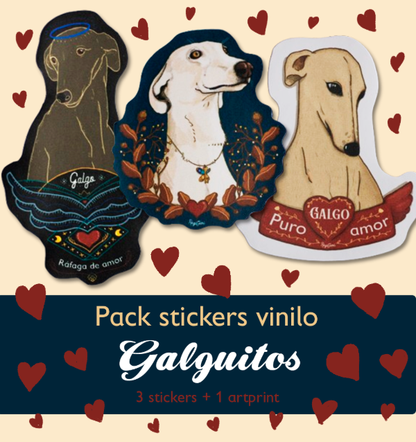 Producto - Pack de Stickers de vinilo "Galguitos"