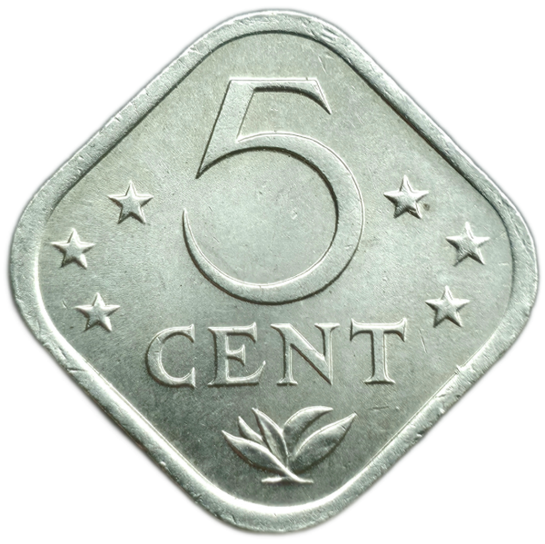 Producto - Antillas Holandesas 5 Cents 1978 cuadrada Km#13 Unc