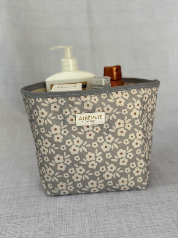 Producto - Cesta Organizadora - mini flor gris