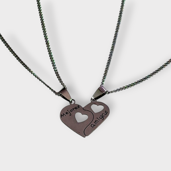 Producto - Cadena para compartir Mejores Amigas Corazon Calado