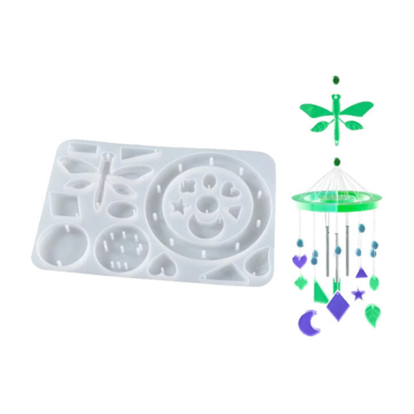 Producto - Molde Silicona Llamador De Viento Movil Libélula Para Resina