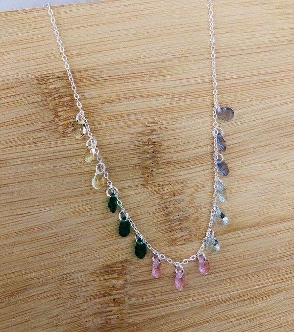 Producto - Gargantilla cristales multicolores Plata 925 con extensión