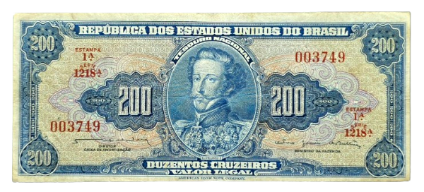 Producto - Brasil 200 Cruzeiros (1964) Nunes-Bulhoes VF Pick.171b VF