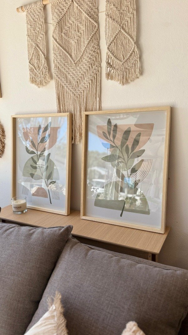 Producto - Cuadro 42 x 55 cm marco madera natural y vidrio