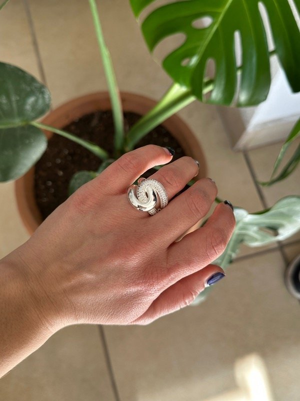 Producto - Anillo XL acero blanco