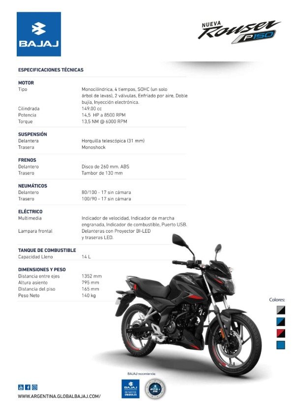 Producto - ROUSER P 150